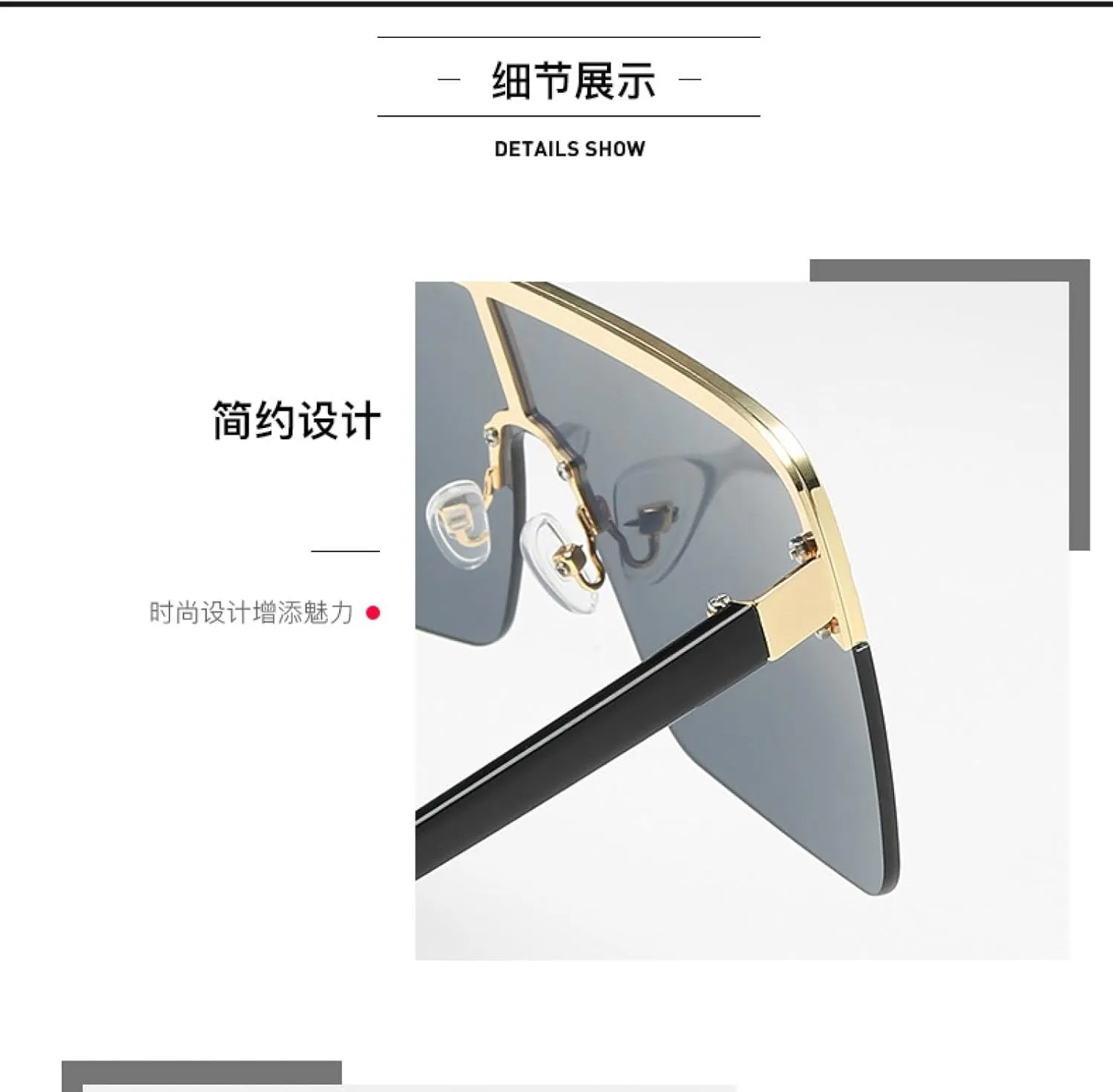 Fashion Oversized Sunglasses Women Men Trend Luxury One Piece Eyewear Summer Beach Vacation Sunglasses Uv400