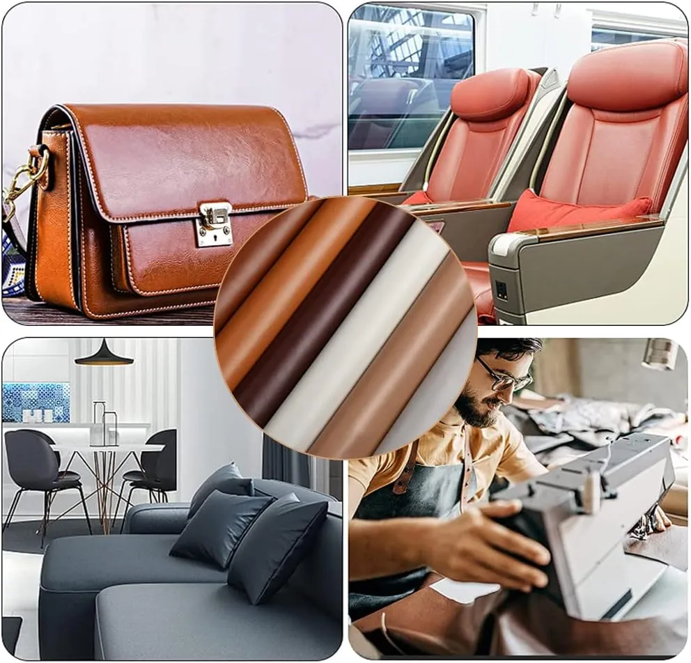Faux Leather 2 Yards 58" x 72", 1.0 mm Thick Upholstery Leather PU Fabric Synthetic Leather Material Vinyl Leather Sheets for Upholstery Crafts, DIY Sewing, Sofa, Handbag (Apricot_Smooth Surface)