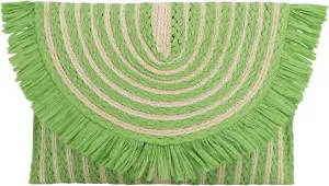 Fecialy Women Fringe Straw Clutch Purses Envelope Summer Beach Bags Woven Clutch Handbags