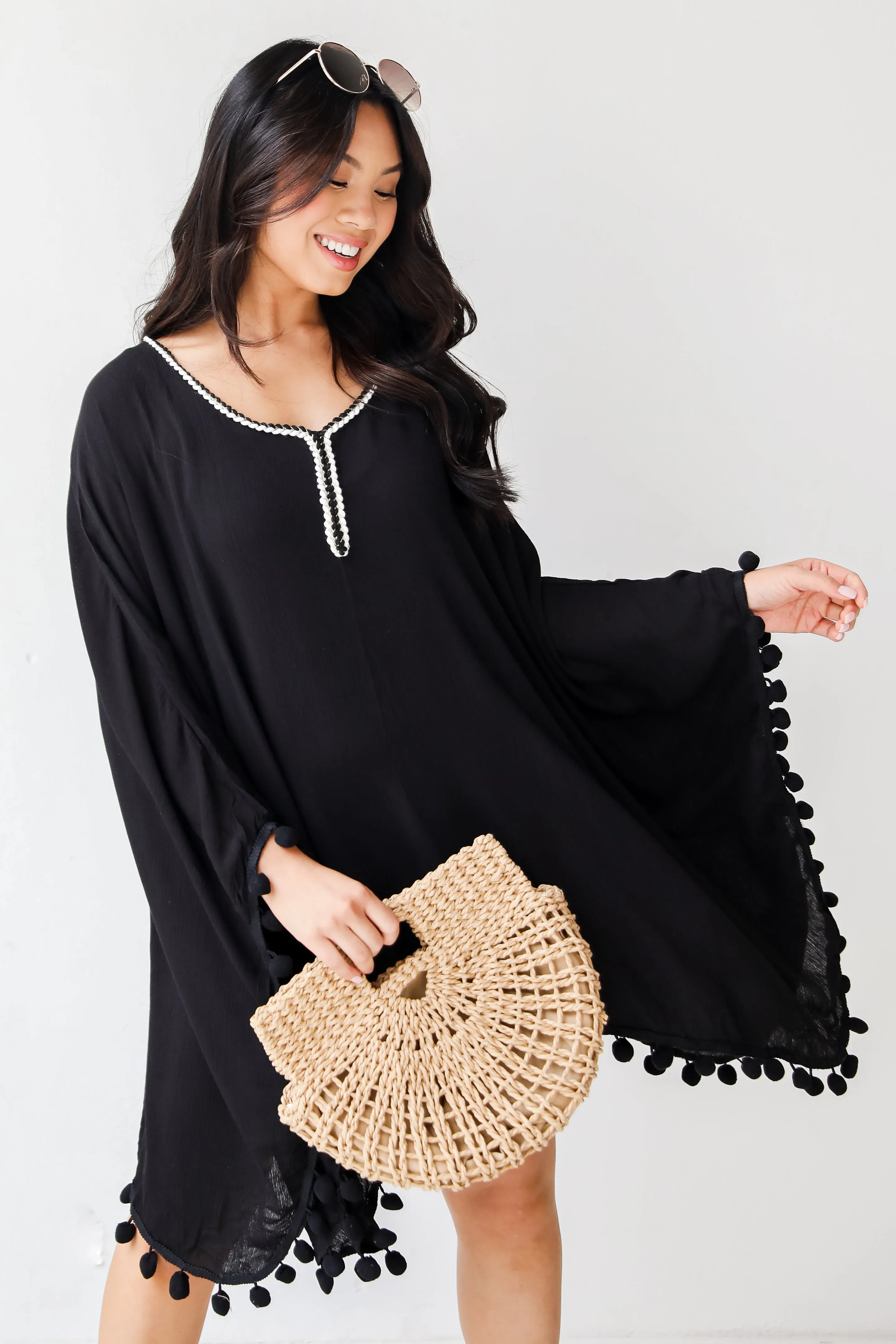FINAL SALE - A Perfect Vacation Pom Pom Coverup