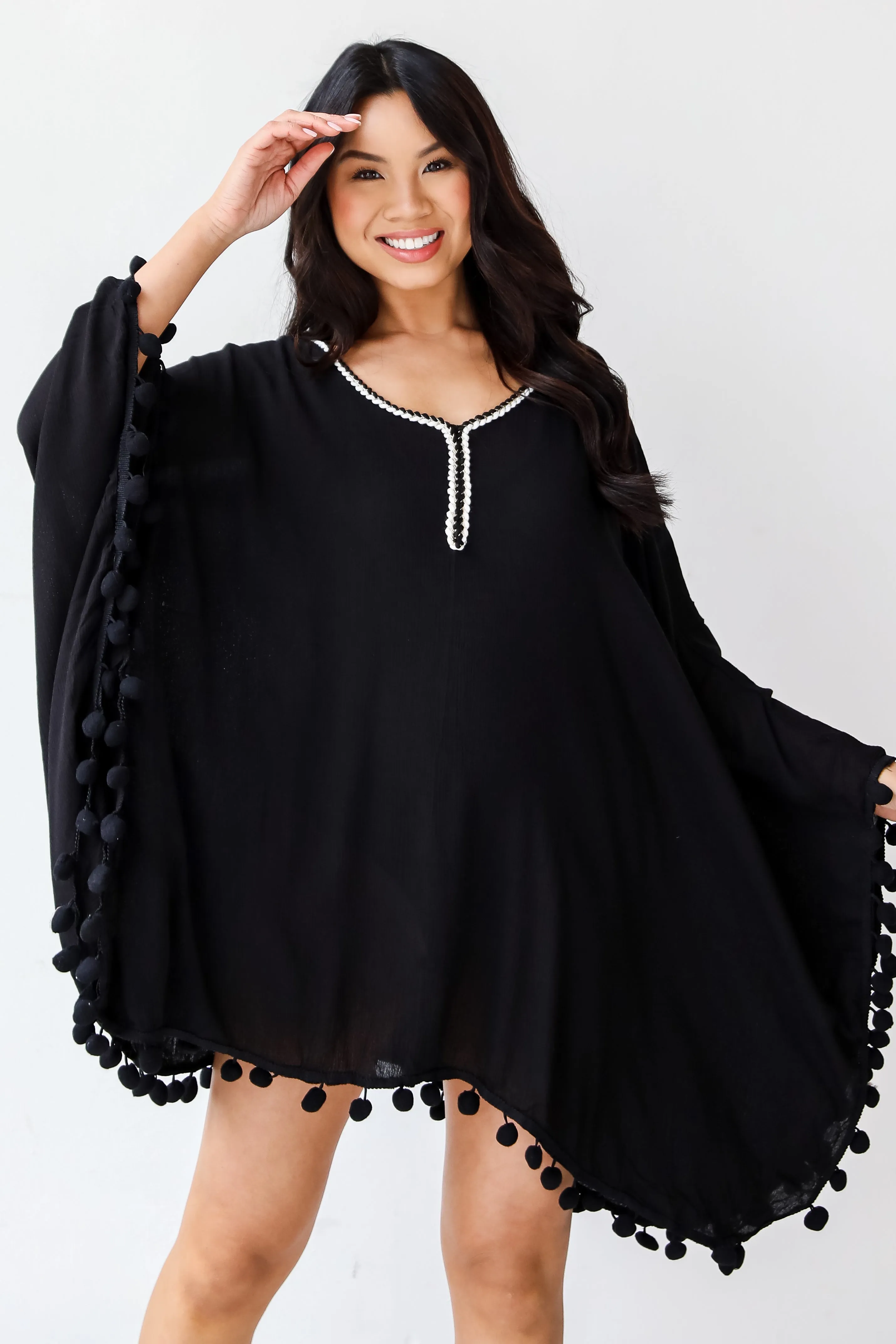 FINAL SALE - A Perfect Vacation Pom Pom Coverup