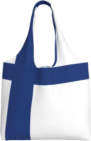 Finnish flag Shoulder bag - convenient to carry, suitable for shopping, work and study