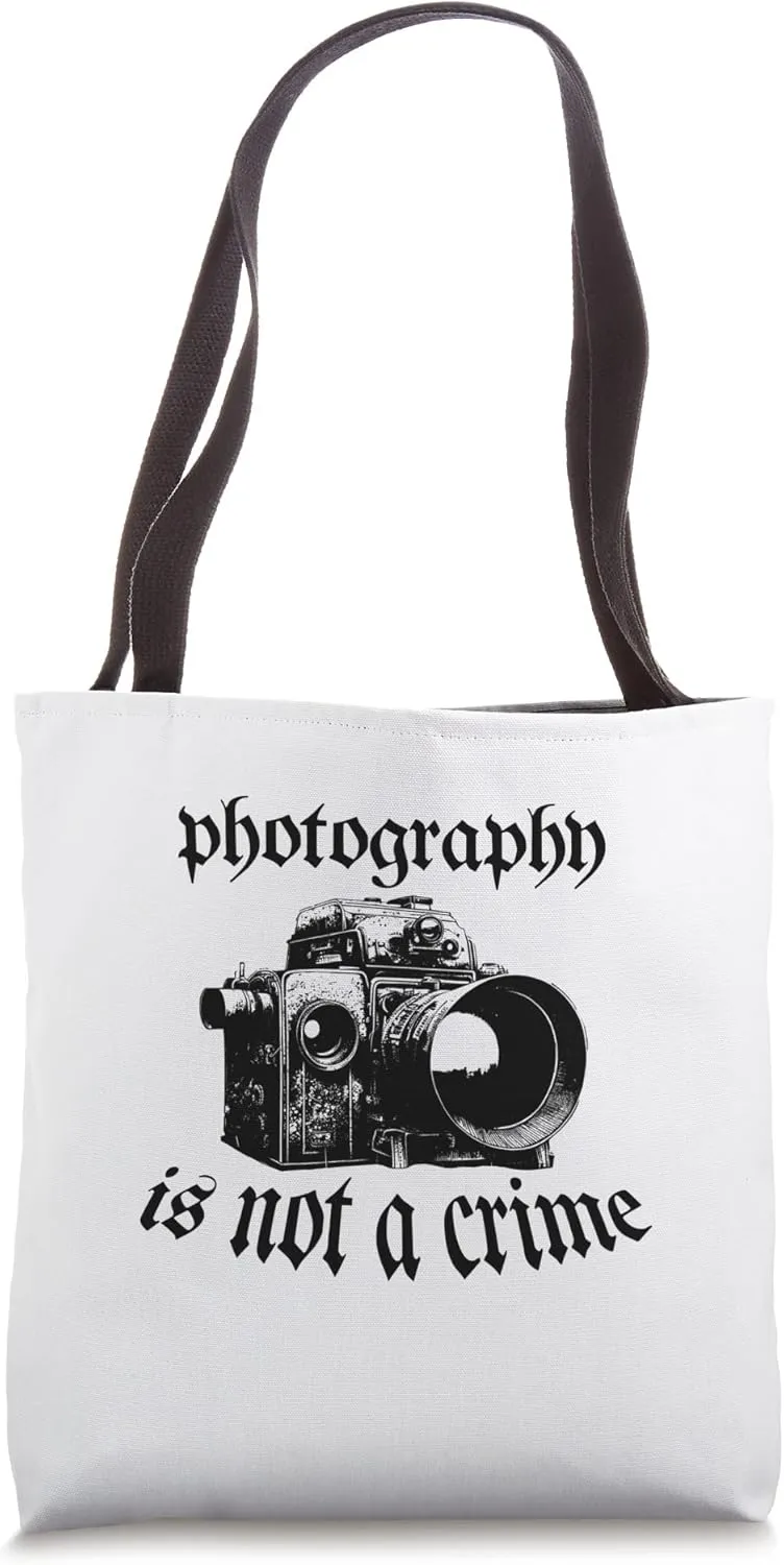 First Amendment Auditor Camera w/ Photography is not a Crime Tote Bag