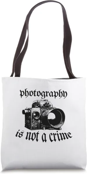 First Amendment Auditor Camera w/ Photography is not a Crime Tote Bag