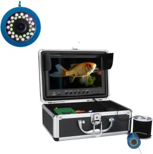 Fishing Camera, Double lamp 9 Inch DVR Recorder15M 30M50M1000TVL15pcs White LEDs 15pcs Infrared Lamp for Ice/Sea/River Fishing Underwater Camera