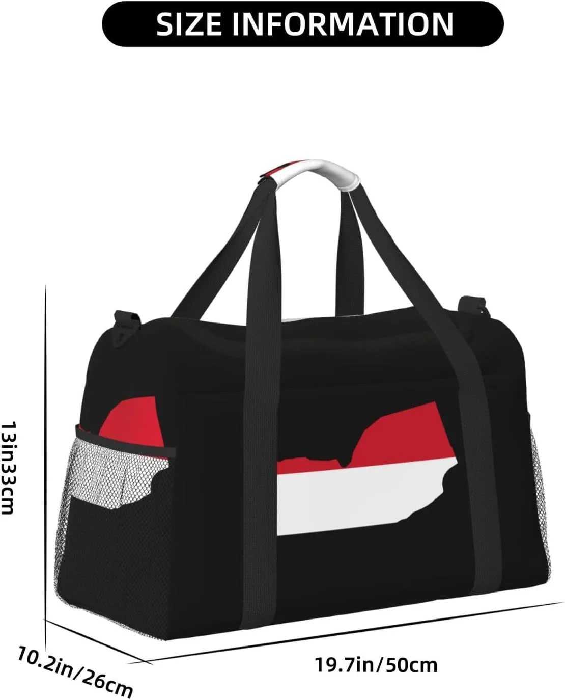 Flag Map Of Yemen Travel Duffel Bag Large Foldable Waterproof Overnight Bag For Beach Swim Bags Pool Sports Gym
