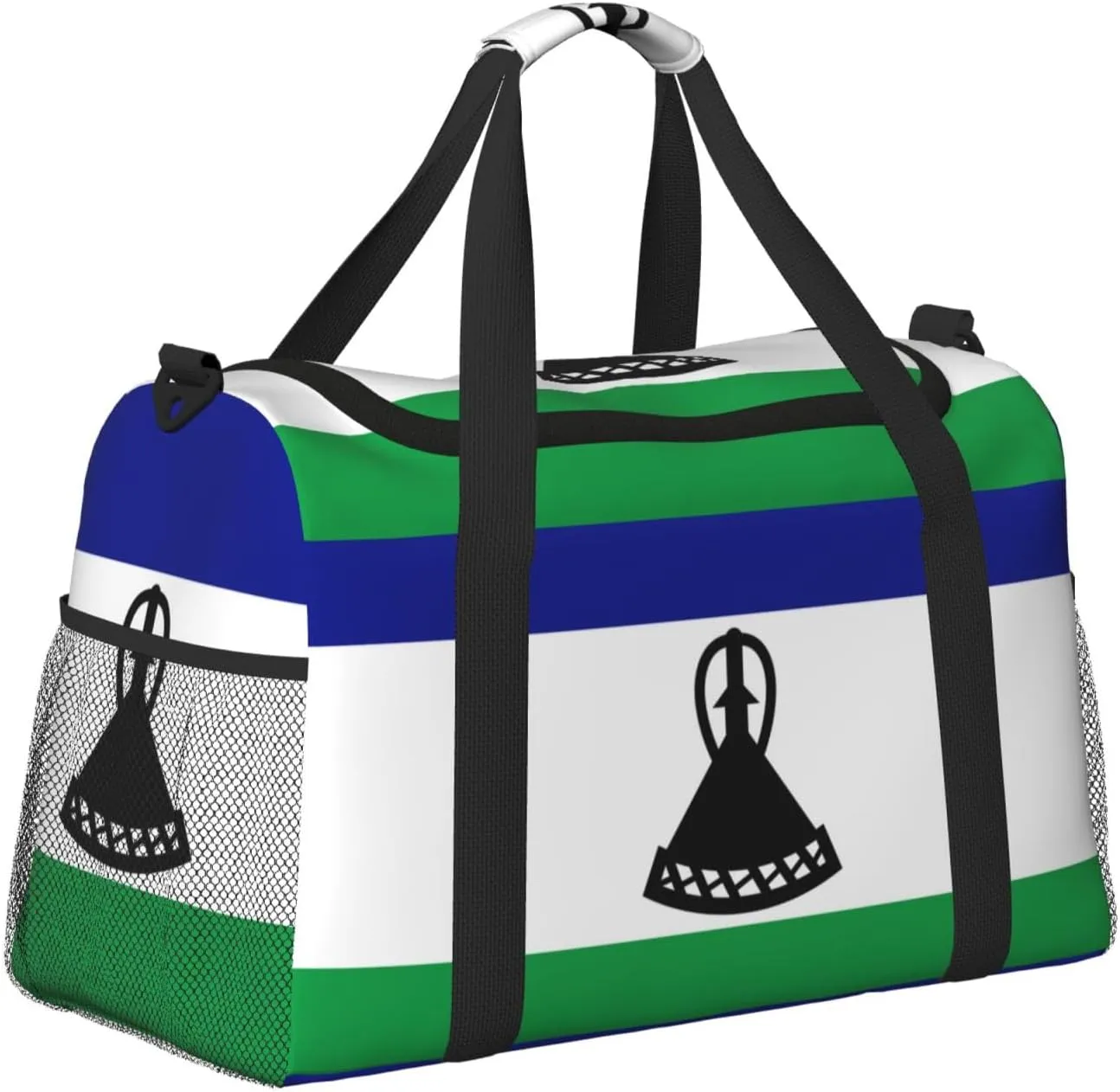 Flag Of Lesotho Travel Duffel Bag Large Foldable Waterproof Overnight Bag For Beach Swim Bags Pool Sports Gym