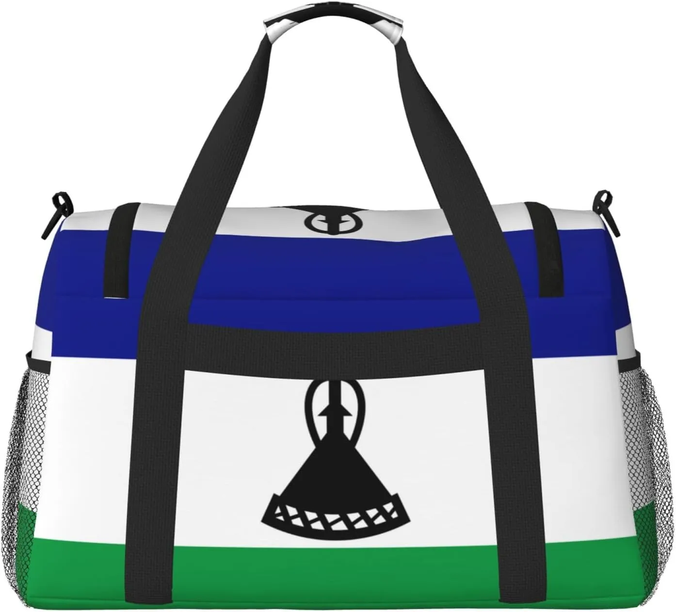 Flag Of Lesotho Travel Duffel Bag Large Foldable Waterproof Overnight Bag For Beach Swim Bags Pool Sports Gym