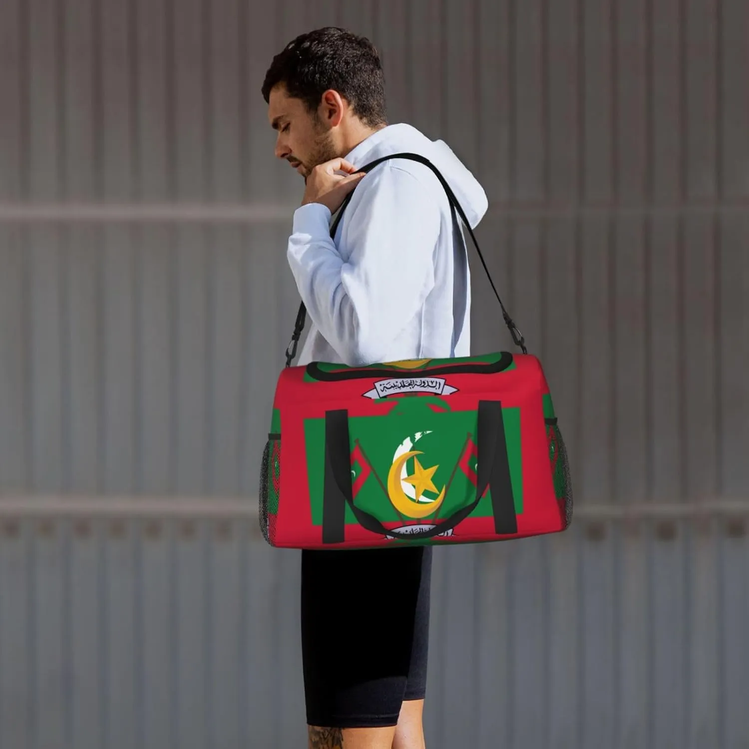 Flag Of Maldives Travel Duffel Bag Large Foldable Waterproof Overnight Bag For Beach Swim Bags Pool Sports Gym