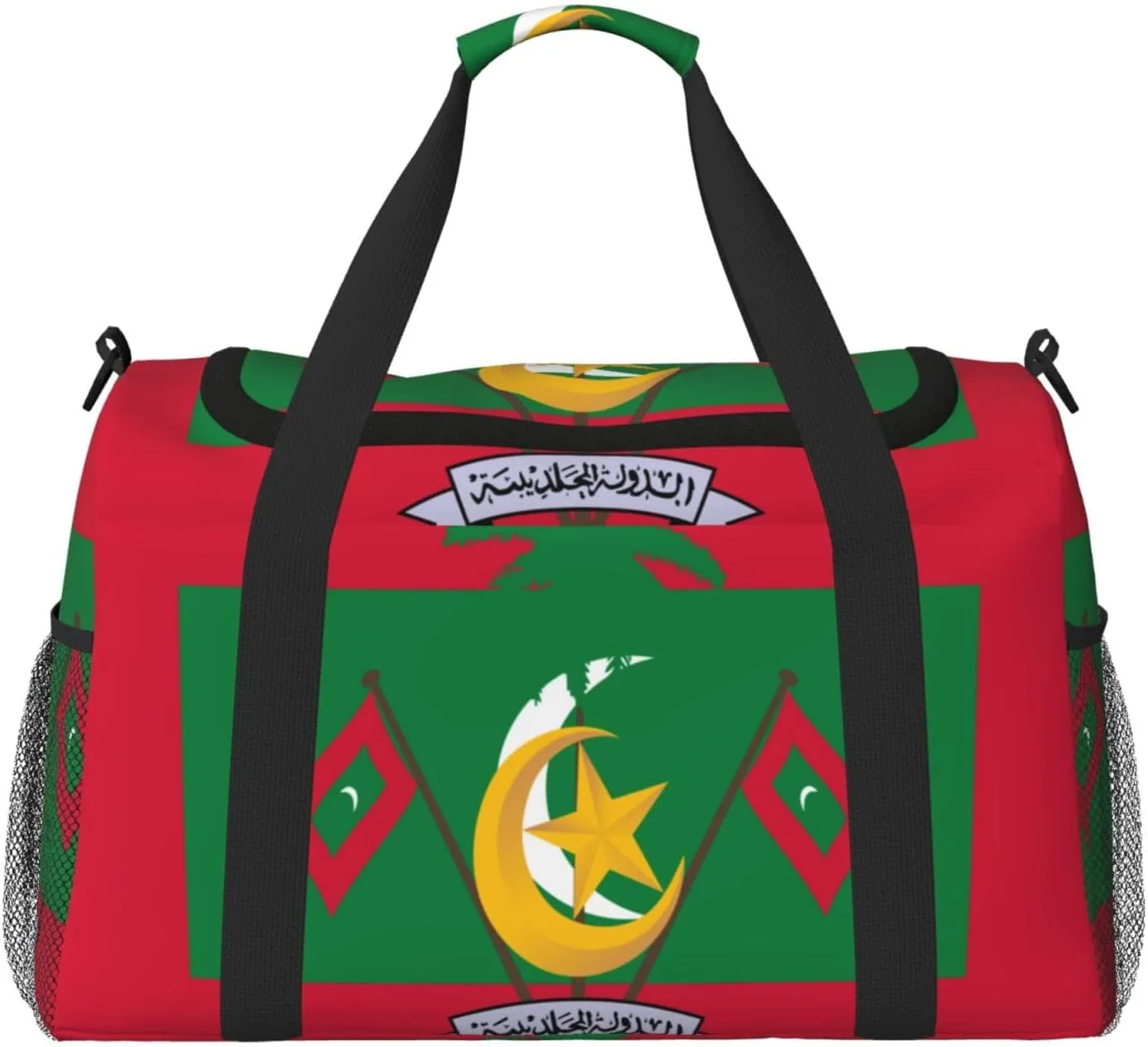 Flag Of Maldives Travel Duffel Bag Large Foldable Waterproof Overnight Bag For Beach Swim Bags Pool Sports Gym