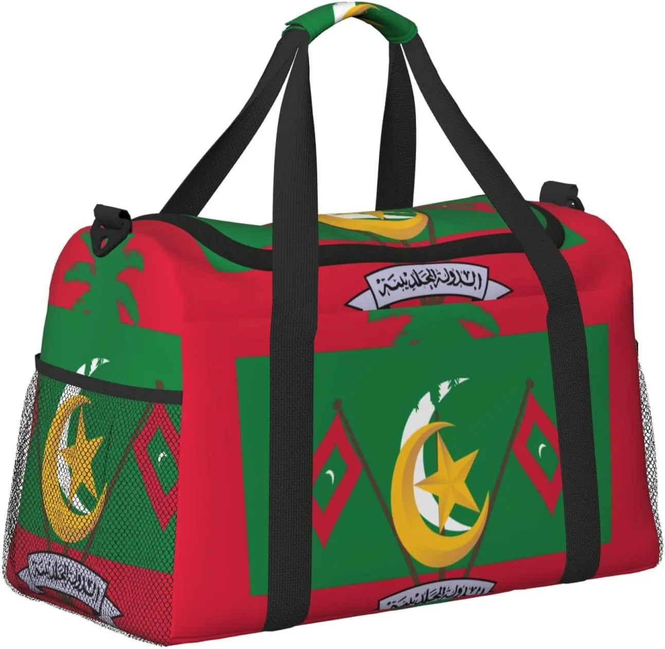 Flag Of Maldives Travel Duffel Bag Large Foldable Waterproof Overnight Bag For Beach Swim Bags Pool Sports Gym