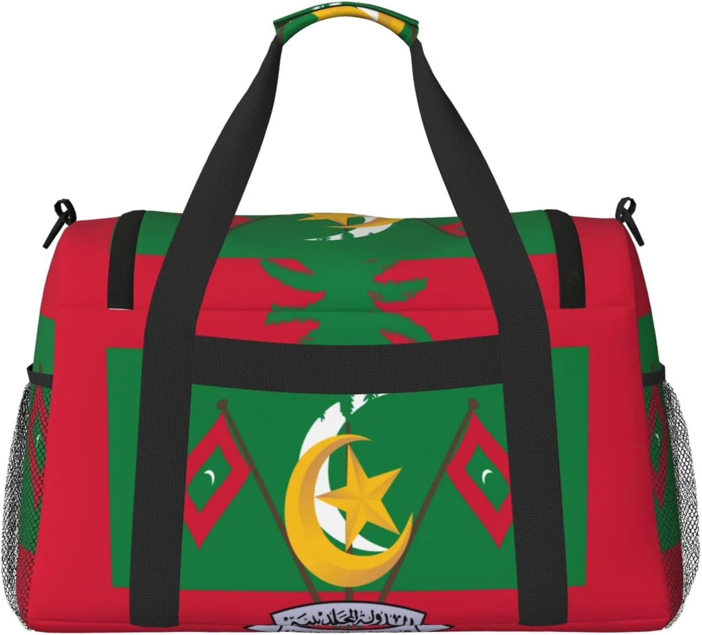 Flag Of Maldives Travel Duffel Bag Large Foldable Waterproof Overnight Bag For Beach Swim Bags Pool Sports Gym