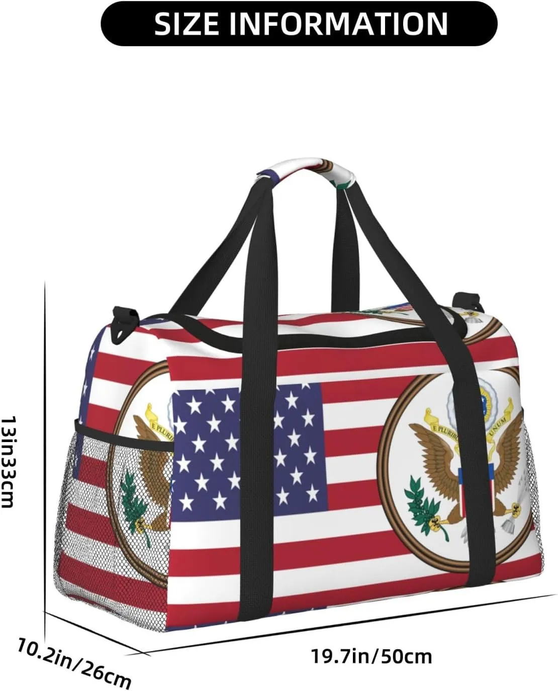 Flag Of United States Travel Duffel Bag Large Foldable Waterproof Overnight Bag For Beach Swim Bags Pool Sports Gym