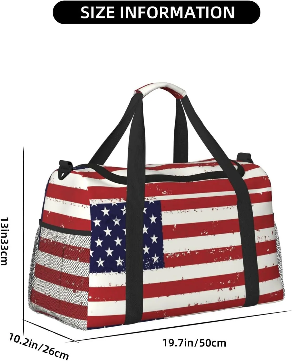 Flag United States Travel Duffel Bag Large Foldable Waterproof Overnight Bag For Beach Swim Bags Pool Sports Gym