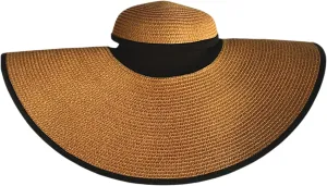 Flex Beach Sun Hat for Women Satin-Lined Rollable Removable Chin Strap UPF50 Big-Head Friendly with Travel Bag