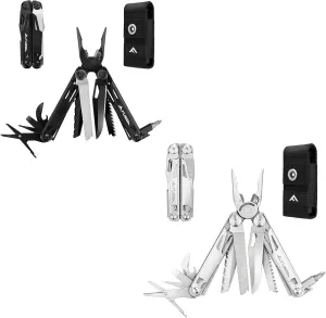 Flissa 16-in-1 Multitool, Black and Silver