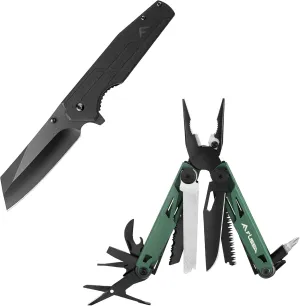 FLISSA 3.5" Folding Pocket Knife and 15-in-1 Multi Tool