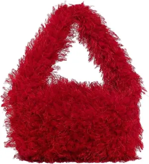 Floerns Women's Faux Fur Handbag Clutch Purse Fuzzy Winter Cute Plush Square Bag