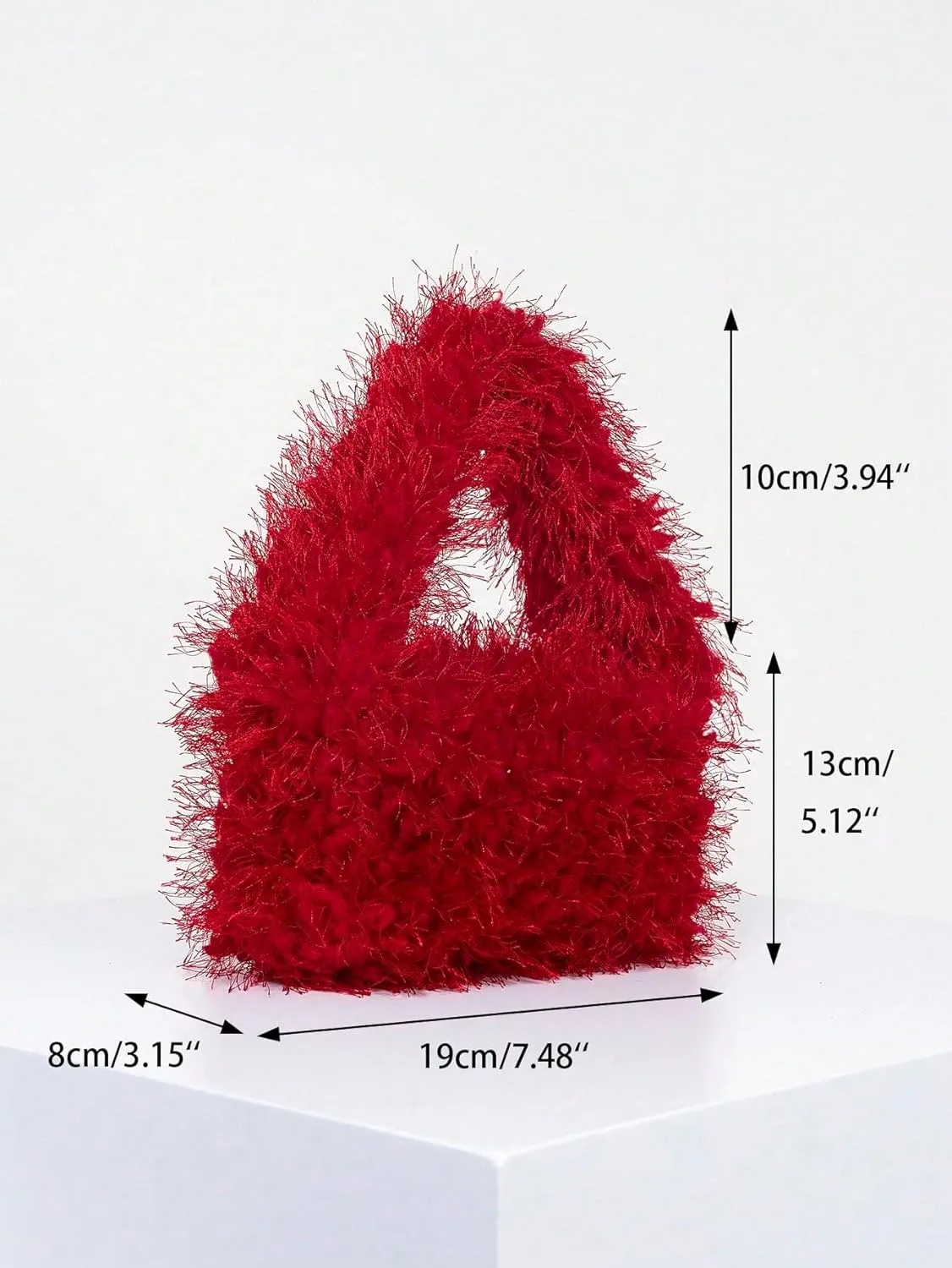 Floerns Women's Faux Fur Handbag Clutch Purse Fuzzy Winter Cute Plush Square Bag