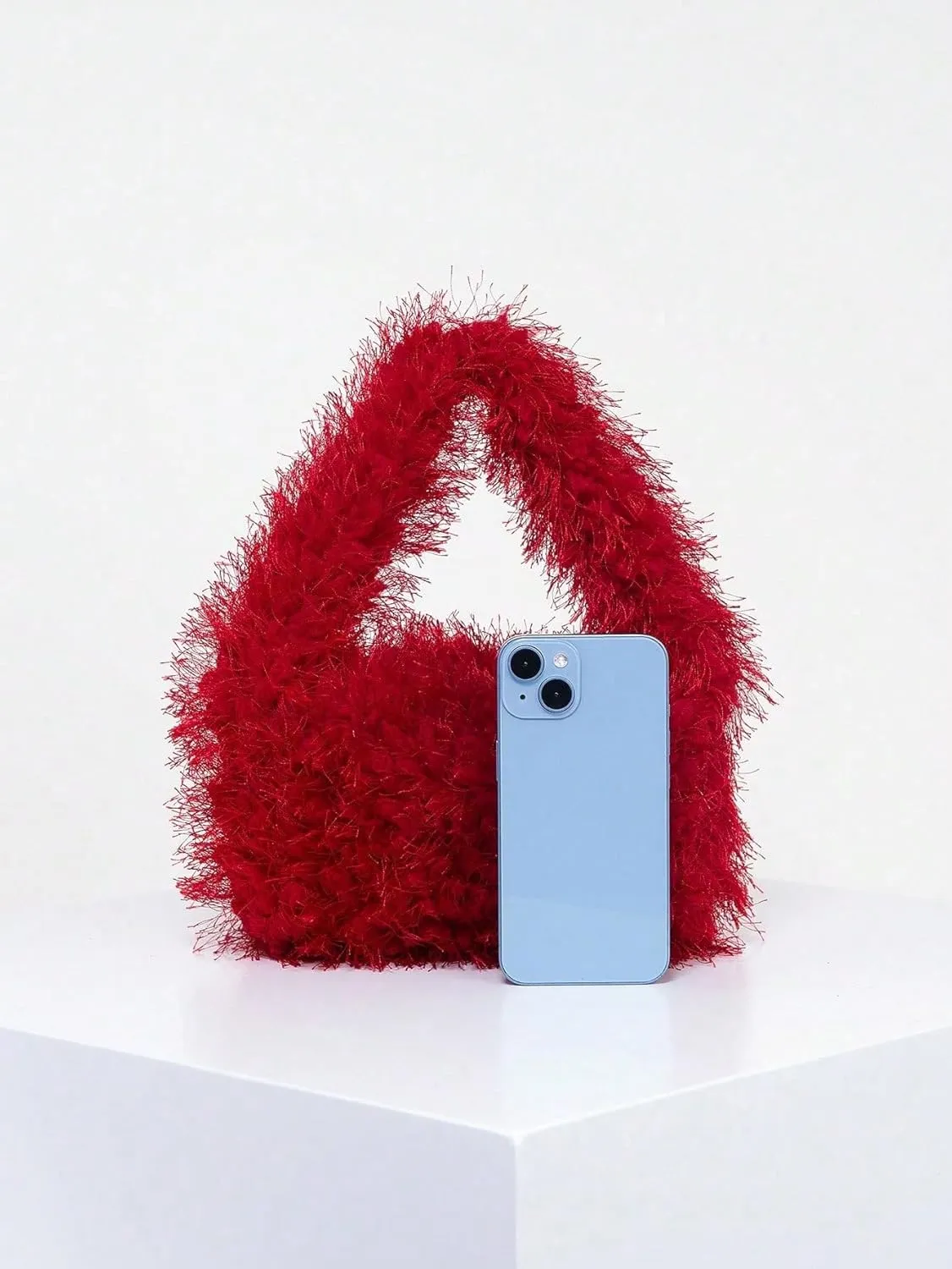 Floerns Women's Faux Fur Handbag Clutch Purse Fuzzy Winter Cute Plush Square Bag