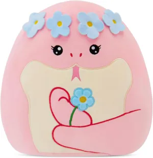Flower Crown Pink Snake Plush Pillow - Soft Snake Stuffed Animal Pillow Plushie Toy Birthday Gift for Kids, Boys & Girls 14inch