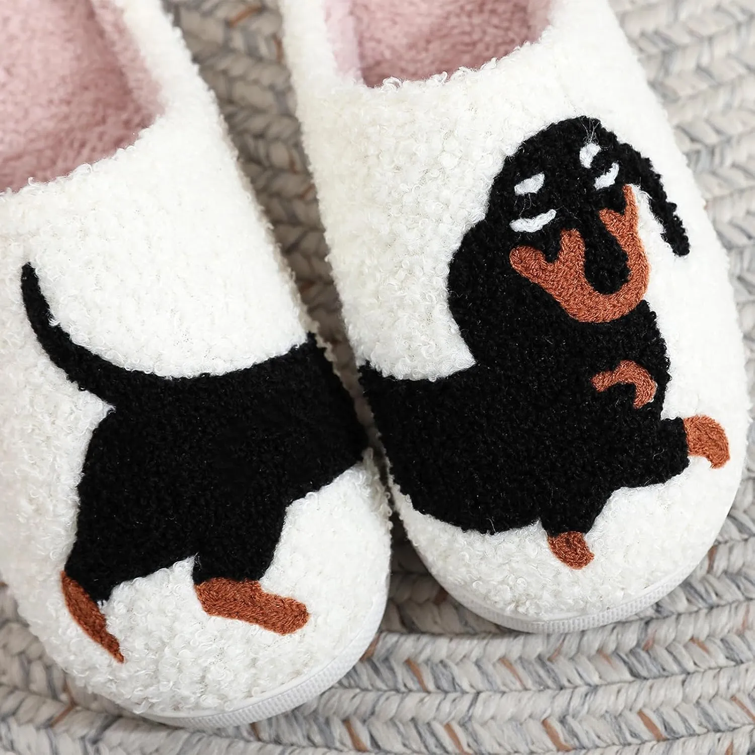 Fluffy Animals Slippers, Women Girls Winter Warm Cute Cartoon Non Slip Home Indoor Slippers