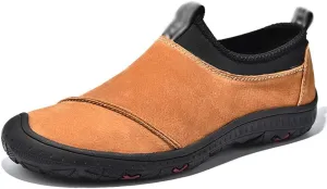 FMURY Soft Leather Men's Shoes Outdoor Men's Breathable Men's Driving Shoes Non-Slip Walking Men Sneakers(7.5 Code)