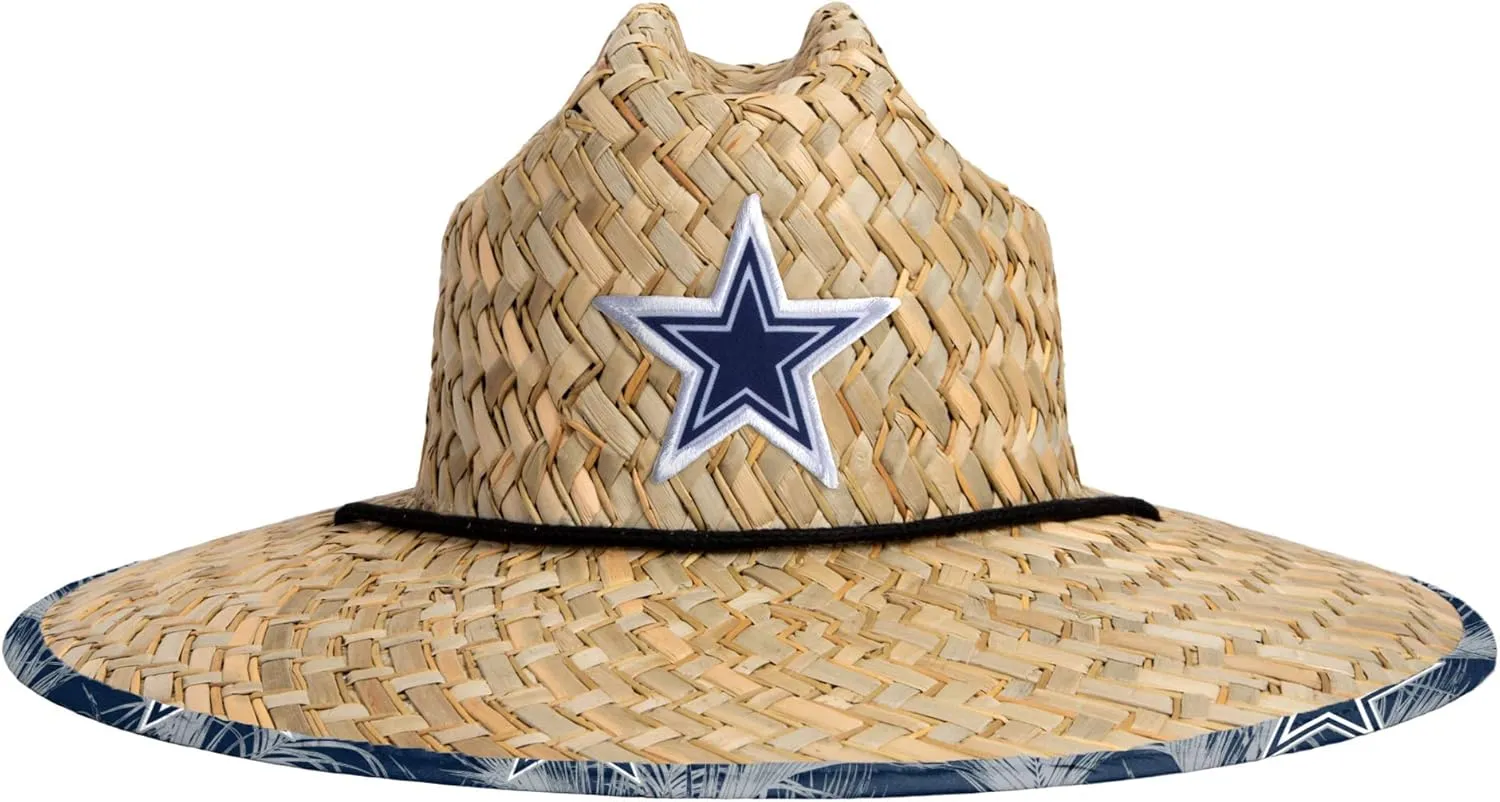 FOCO Men's NFL Team Logo Floral Lifeguard Beach Straw Sun Hat