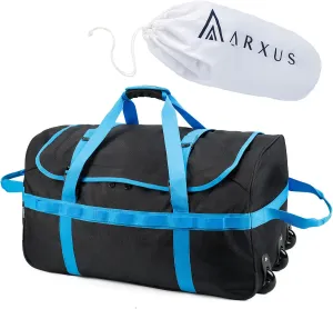 Foldable Duffel Bag with Wheels, 85L Large Carry on Storage Rolling Wheeled Bag for Travel Sports Camping Weekend Overnight