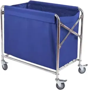Foldable Laundry Basket On Wheels Large Industrial Rolling Laundry Cart Hamper with Removable Liner Bag Laundry Cart with 4 in Wheels Wheeled Laundry Basket(Blue)