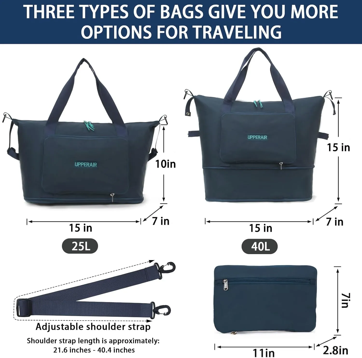 Foldable Travel Duffel Bag Expandable collapsible Luggage Large Capacity Lightweight Oxford Fabric Waterproof Men and Women