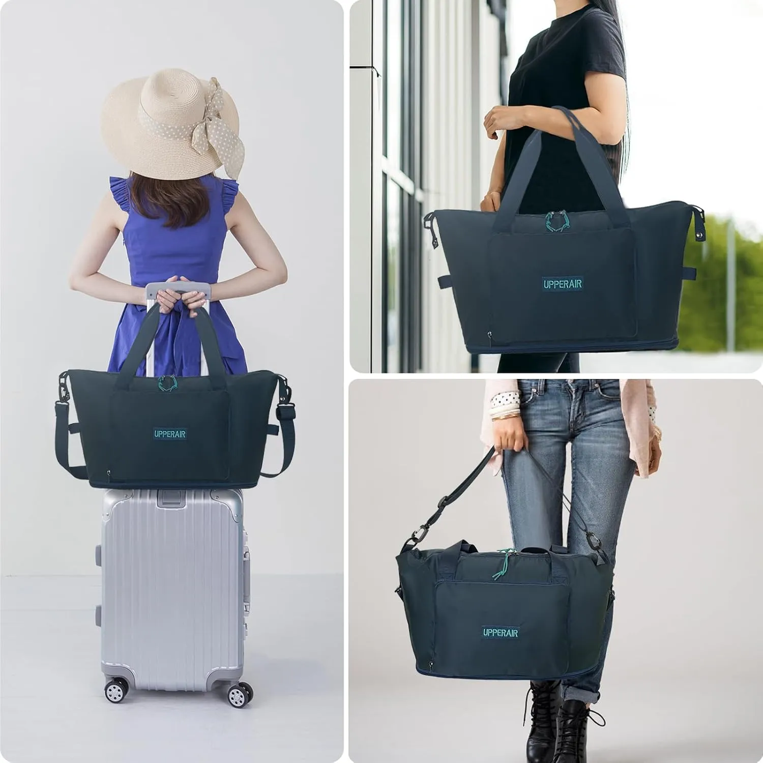 Foldable Travel Duffel Bag Expandable collapsible Luggage Large Capacity Lightweight Oxford Fabric Waterproof Men and Women