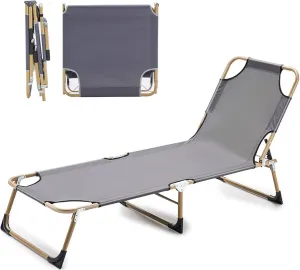 Folding Camping Cot Bed Queen 1200D Oxford Cloth max Loading of 551 lbs, Portable Folding Bed 72CM Width Backrest 4-Position Adjustment, 192x72x28 cm