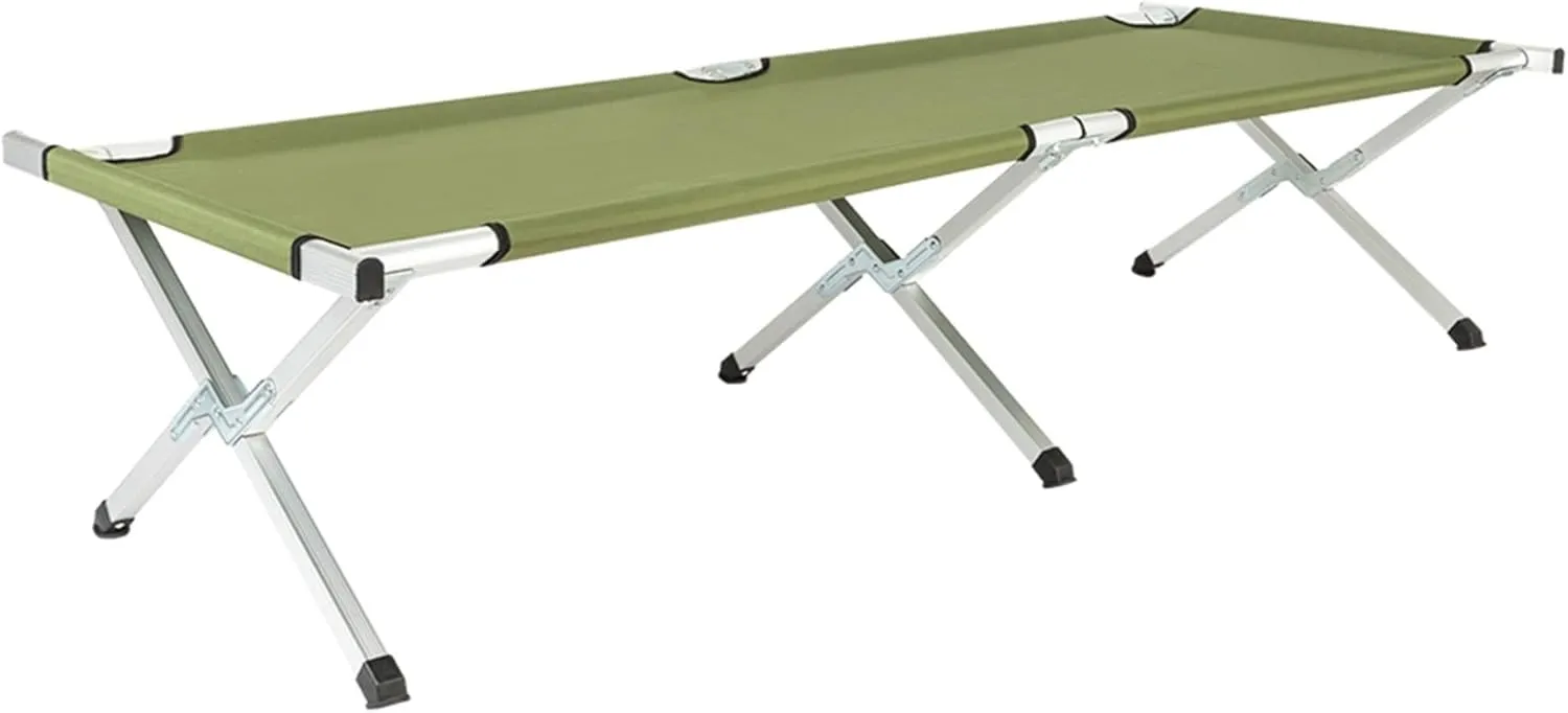 Folding Camping Cot for Adults, Outdoor Bed with Carry Bag, Portable Cot for Outdoor Camping/Office, Home Nap Green