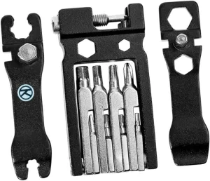 Folding Multi-function Cycling Mechanic Repair Tool Durable Electroplated Includes Screwdriver Wrench Chain Regulator for Quick Bike Repairs