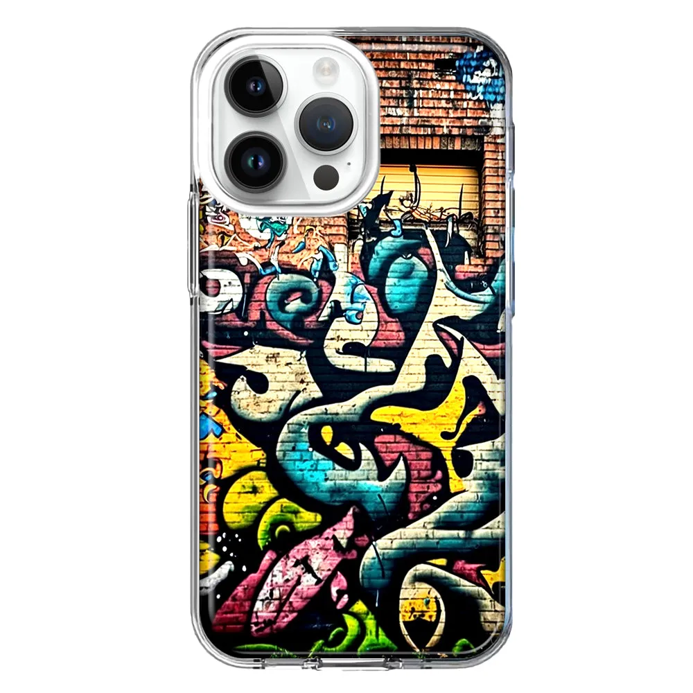 For Apple iPhone 14 Pro Max Urban Graffiti Wall Art Painting Design Hybrid Protective Phone Case Cover