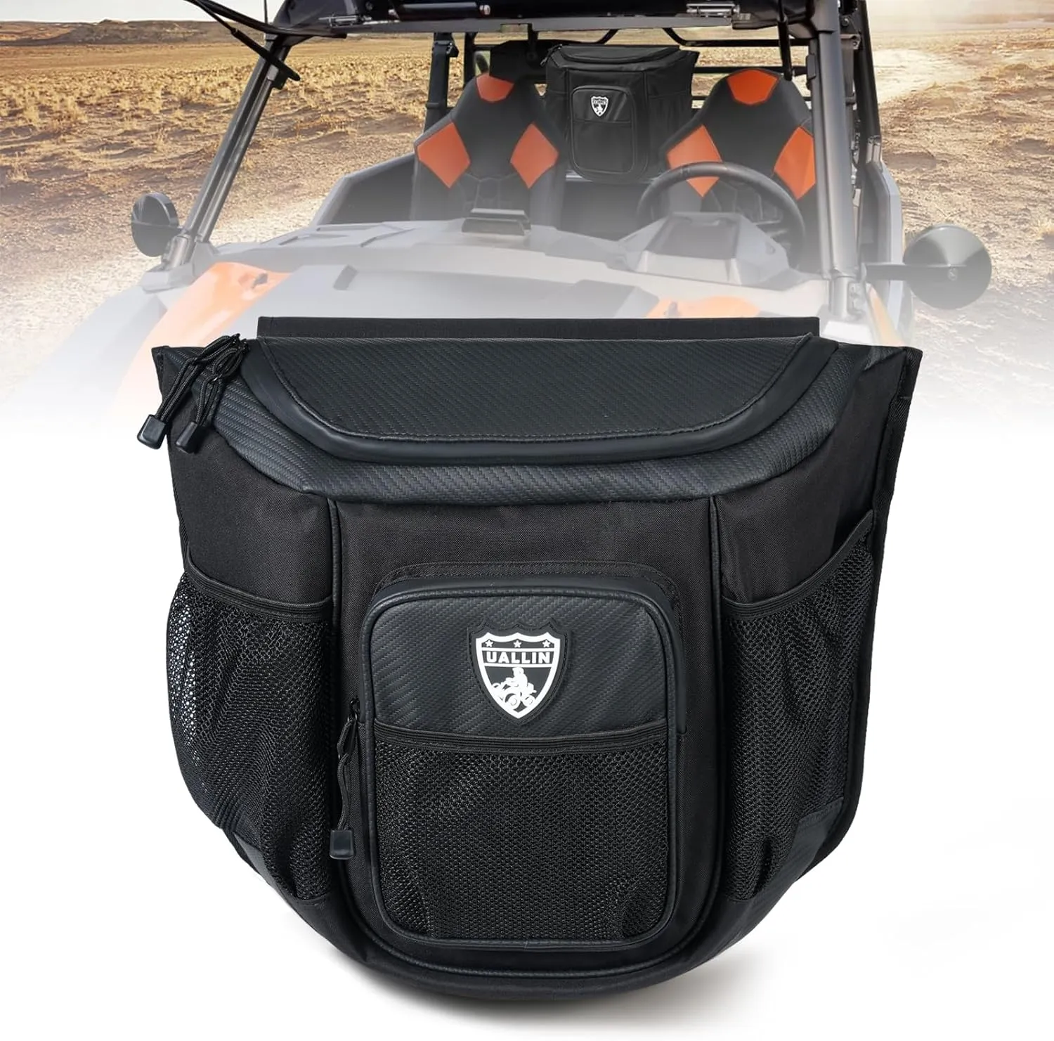For Polaris General 1000 Center Seat Bag, UTV Behind Seat Shoulder Storage Bag Large Capacity For Polaris General 1000/1000-4/XP 1000/XP 4 1000 2016-2024 Water Resistant (Black)