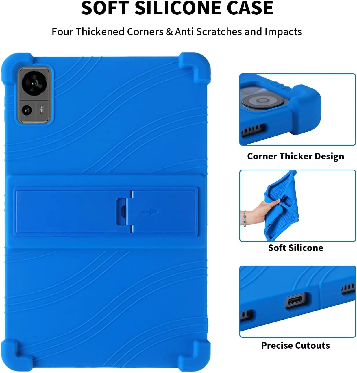 for TECLAST T60 12 inch Android 14 Tablet Case - Shockproof Silicone with Kickstand, Lightweight & Kids Friendly