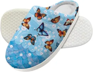 Forchrinse Red Ladybug Floral Kids Girls Fleece Clog Slippers Boys Warm Plush House Slippers Memory Foam Slip on Indoor Shoes