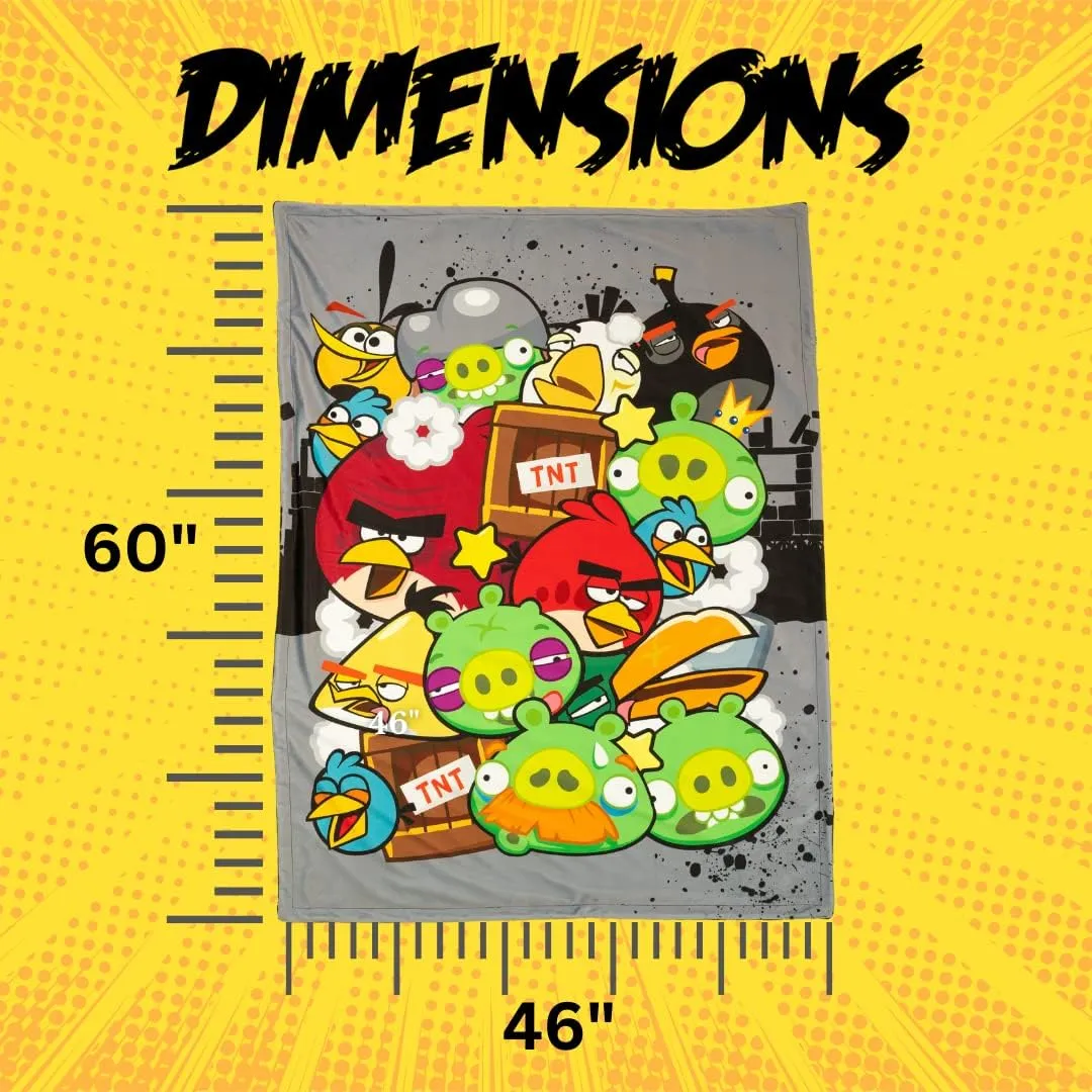 Franco Angry Birds Kids Bedding Super Soft Micro Raschel Throw, 46 in x 60 in, (Official Licensed Product)