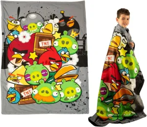 Franco Angry Birds Kids Bedding Super Soft Micro Raschel Throw, 46 in x 60 in, (Official Licensed Product)