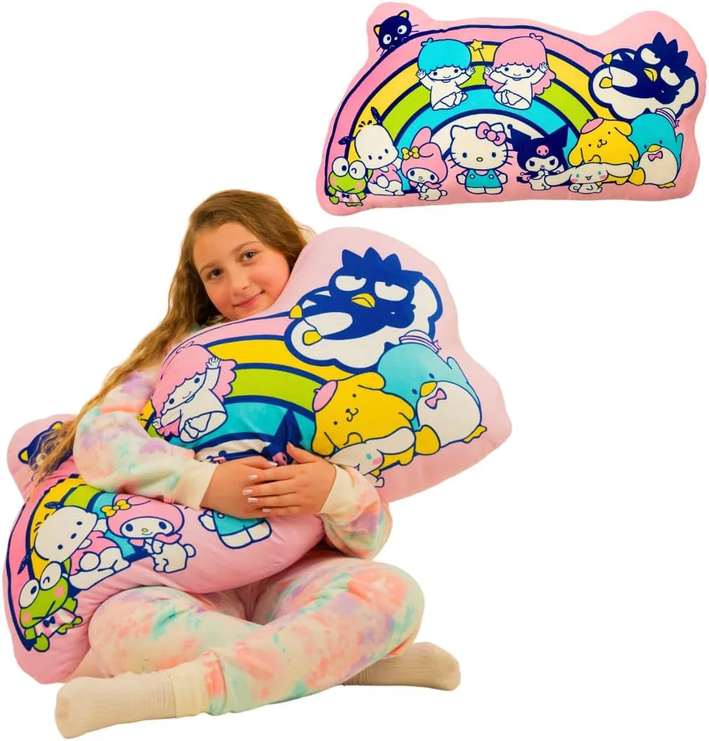 Franco Collectibles Cozy Bedding Super Soft Plush (Officially Licensed Product) Oversized Body Pillow, 25.5 in x 36 in, Hello Kitty & Friends