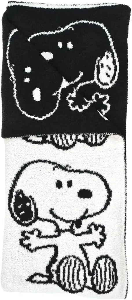 Franco Collectibles Peanuts Snoopy Bedding Soft Cozy Chic Dreams Feather Knit Intarsia Throw Blanket, 50 in x 60 in, (Officially Licensed Product)