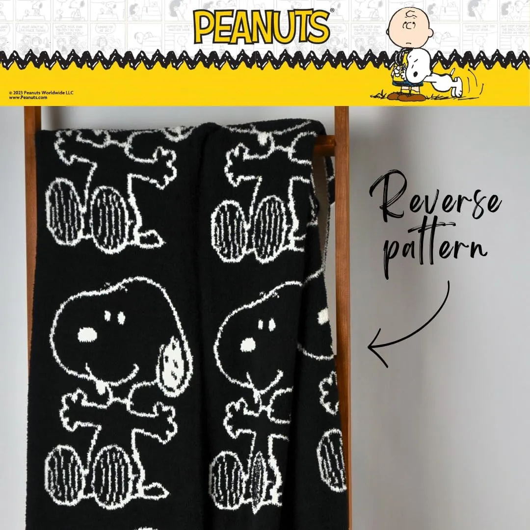 Franco Collectibles Peanuts Snoopy Bedding Soft Cozy Chic Dreams Feather Knit Intarsia Throw Blanket, 50 in x 60 in, (Officially Licensed Product)