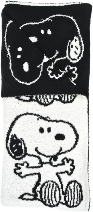 Franco Collectibles Peanuts Snoopy Bedding Soft Cozy Chic Dreams Feather Knit Intarsia Throw Blanket, 50 in x 60 in, (Officially Licensed Product)