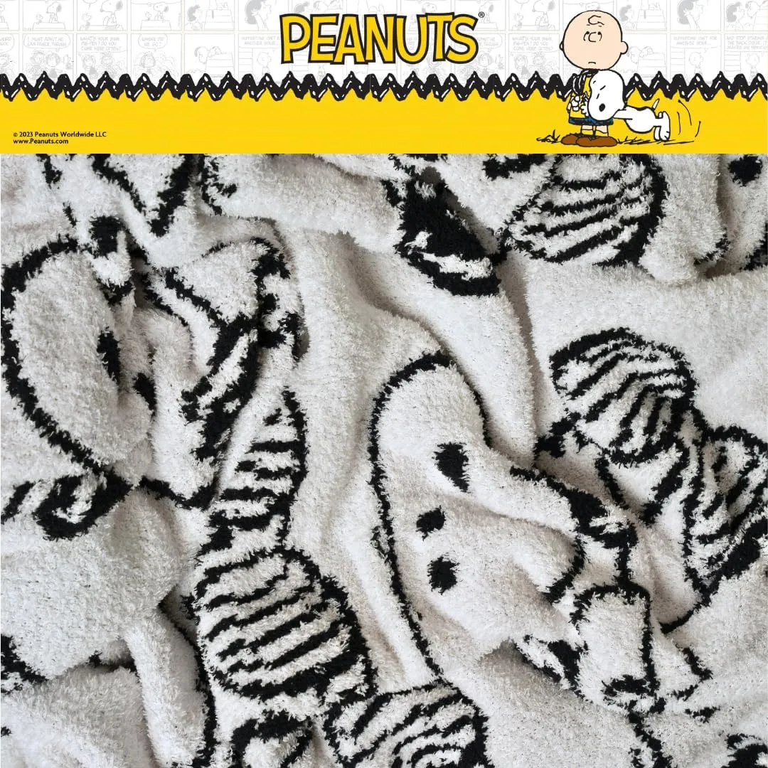 Franco Collectibles Peanuts Snoopy Bedding Soft Cozy Chic Dreams Feather Knit Intarsia Throw Blanket, 50 in x 60 in, (Officially Licensed Product)