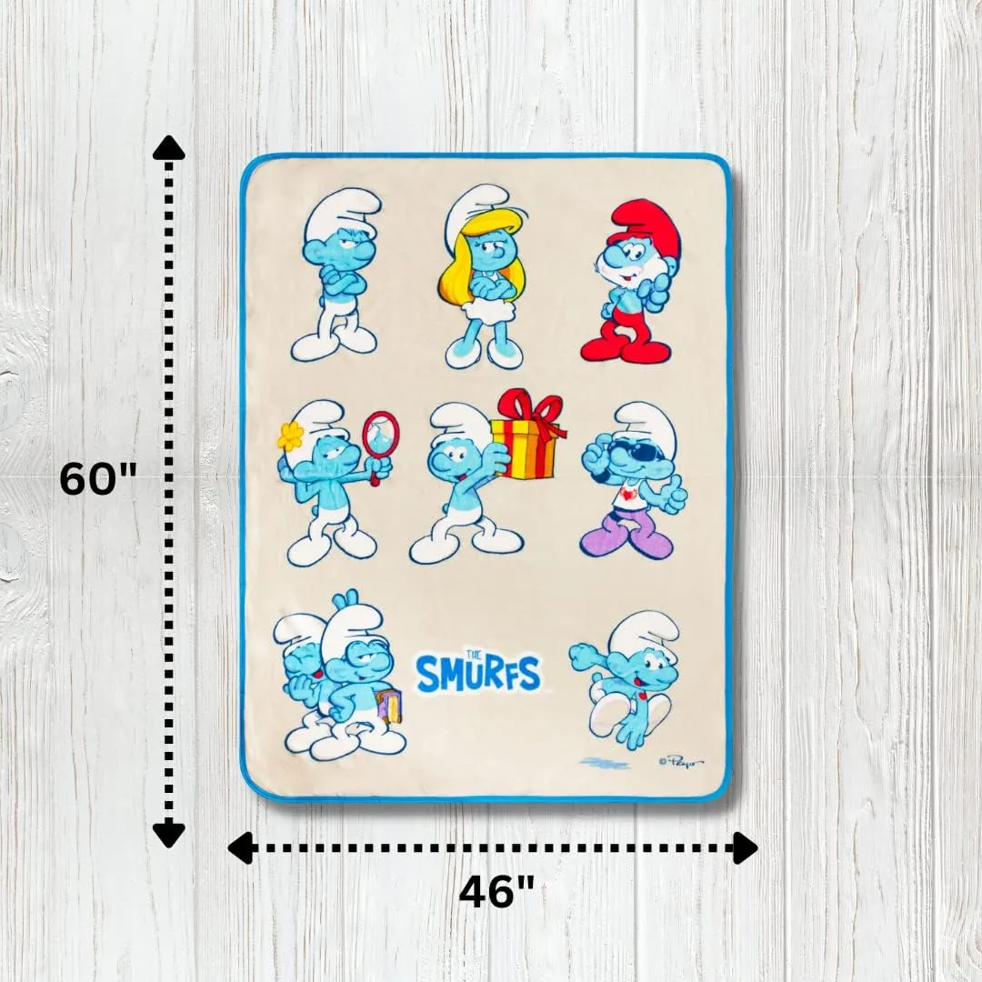 Franco Collectibles Smurfs Bedding Super Soft Micro Raschel Throw, 46 in x 60 in, (Official Licensed Product)