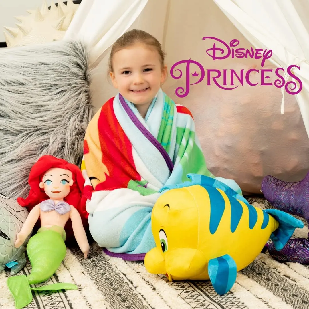 Franco The Little Mermaid Flounder Kids Bedding Super Soft Plush Cuddle Pillow Buddy, (Official Licensed Disney Product)