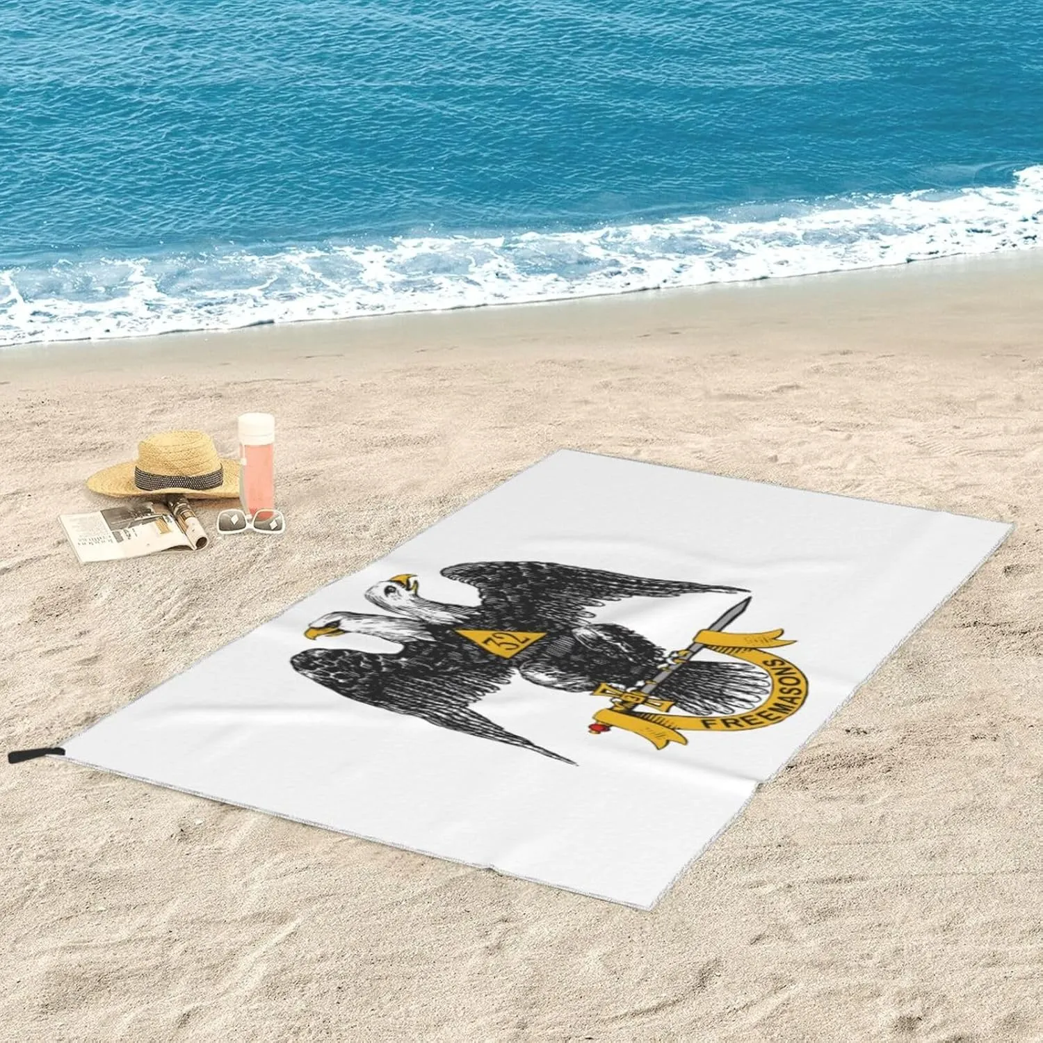 Freemasonry and Scottish Rite Beach Towel Quick Dry Sand Free Lightweight Large 31.5"x63" with Travel Bag - Vacation Essentials Bath Towel for Pool, Summer