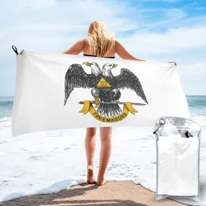Freemasonry and Scottish Rite Beach Towel Quick Dry Sand Free Lightweight Large 31.5"x63" with Travel Bag - Vacation Essentials Bath Towel for Pool, Summer